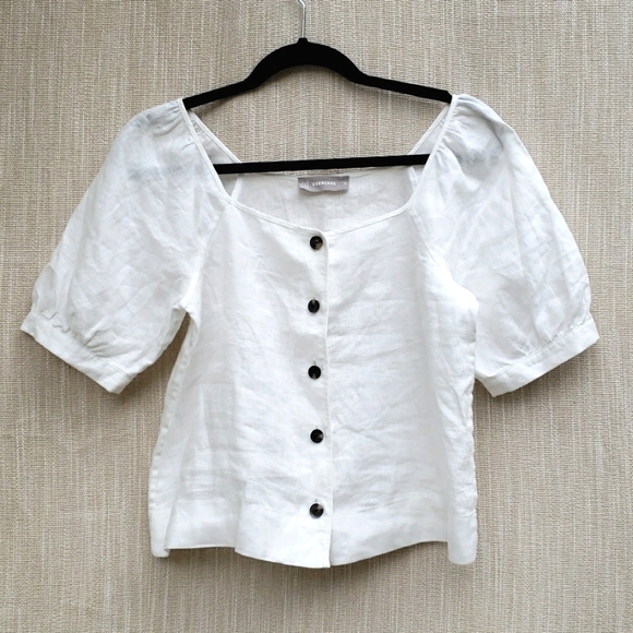 Everlane Tops - Everlane Linen Puff Sleeve Top